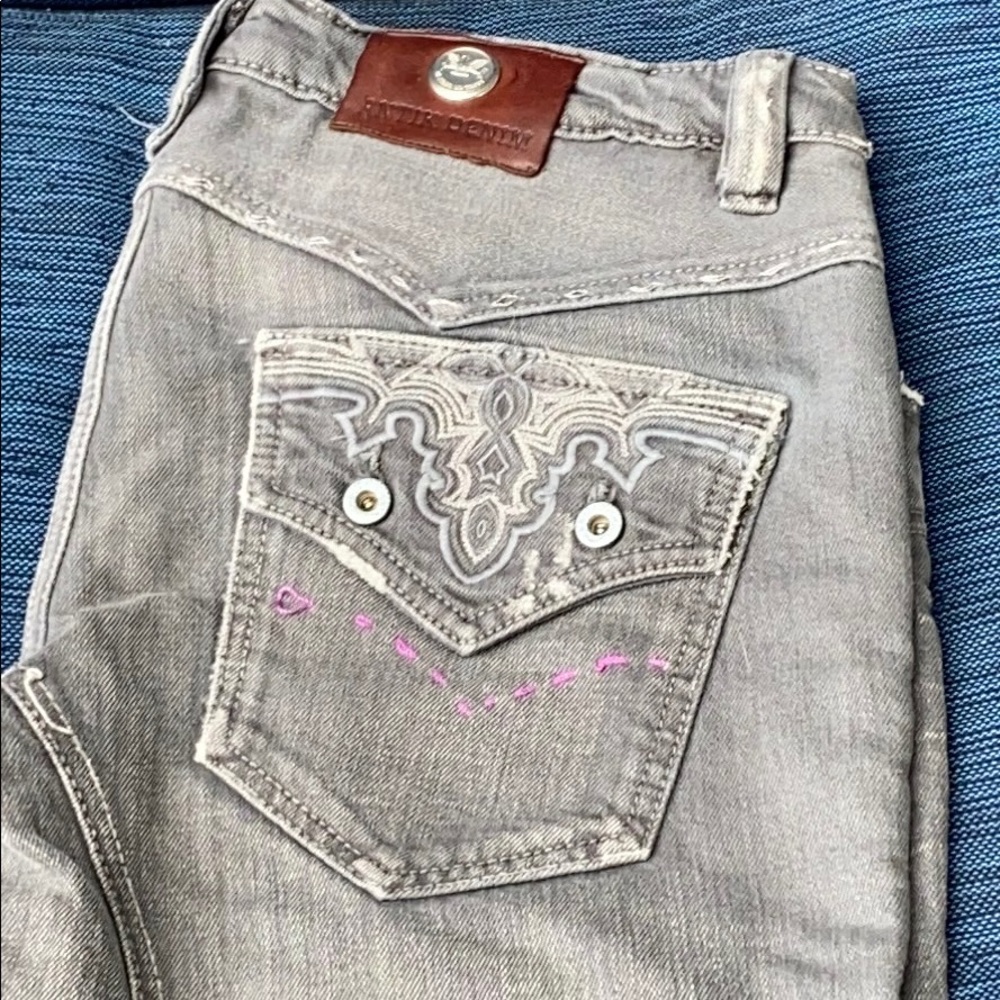 Antik Denim pink thread jeans